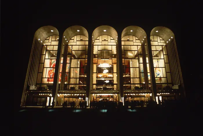 A photo of the exterior of the Metropolitan Opera House